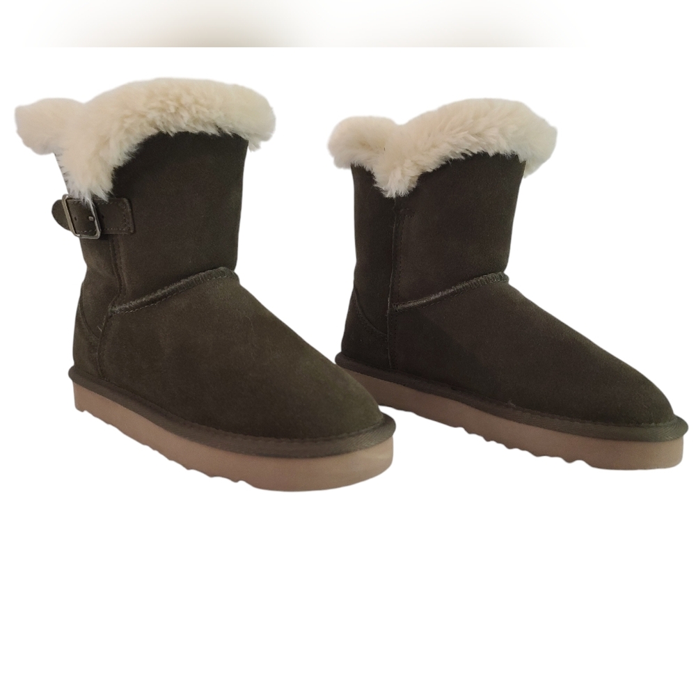 Style & Co. Women's Tiny2 Faux Suede Boots Olive New Size 5